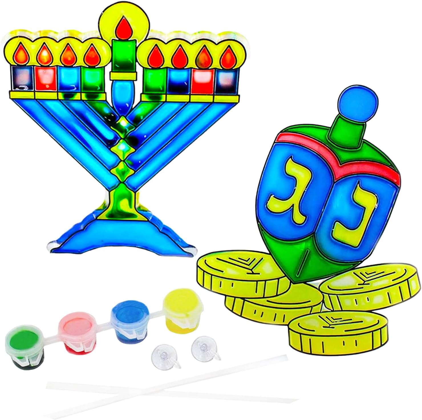 The Dreidel Company Paint-Your-Own Menorah Suncatcher kit